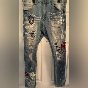 Men's Smoke Rise Distressed Graphic Jeans